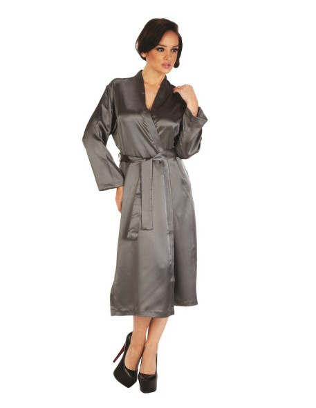 Classic bathrobe ladies' satin long, De Lafense...