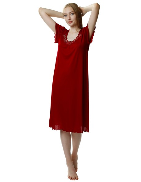 Koszula nocna damska z krótkim rękawem, Mewa 4112