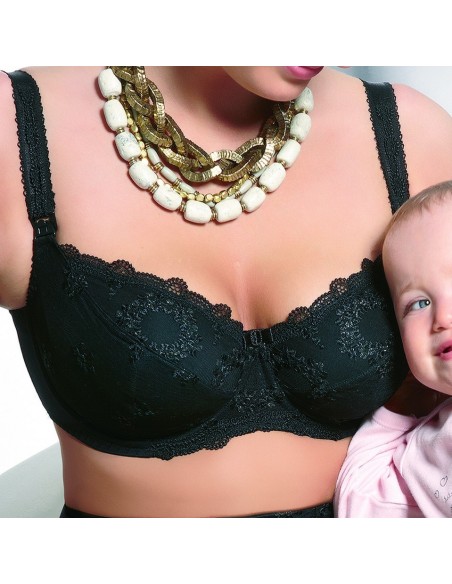 Biustonosz do karmienia miękki Krisline Fortuna Czarny      