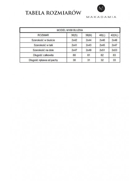 Bluzka damska z kołnierzykiem rękaw 3/4, Makadamia m168