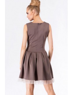 Sukienka damska rozkloszowana bez rękawów, Makadamia m178 2