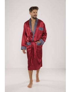 Bathrobe male satin with collar, De Lafense 940 2