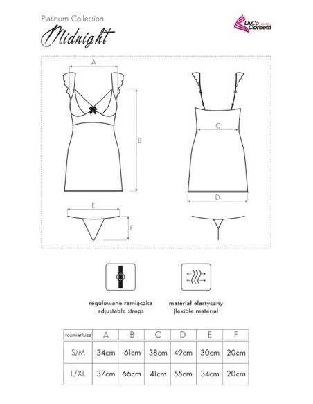 Midnight t-shirt night with thongs, Livia Corsetti lc 90187