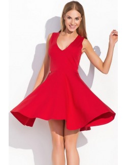 Sukienka damska bez rękawów rozkloszowana, Makadamia m295