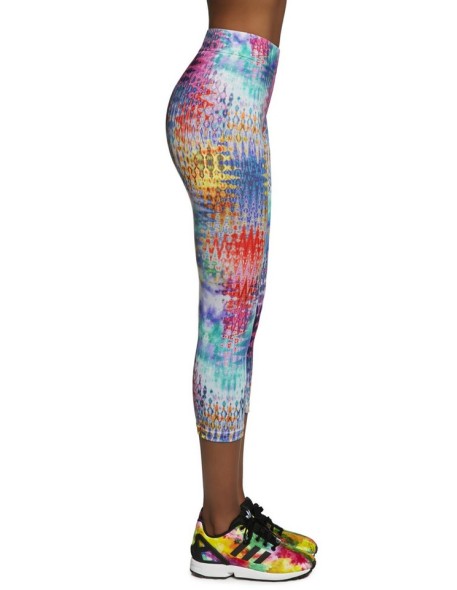 Legginsy sportowe damskie wzorzyste 3/4 Bas...
