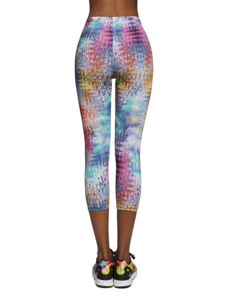 Legginsy sportowe damskie wzorzyste 3/4 Bas Bleu Tessera 70 