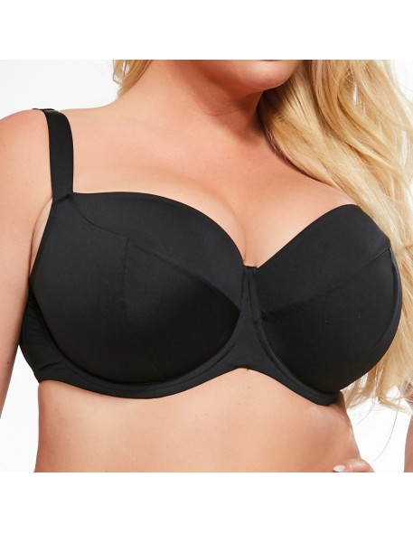 Biustonosz kąpielowy miękki Krisline Beach czarny 