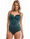 Swimsuit piece padded Krisline Beach deco emerald
