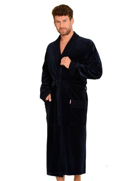 Welur bathrobe male long with collar, De...
