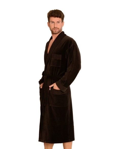 Welur bathrobe male long with collar, De...