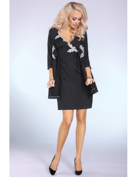 Zaria szlafrok cienki czarny, Livia Corsetti lc 50037 