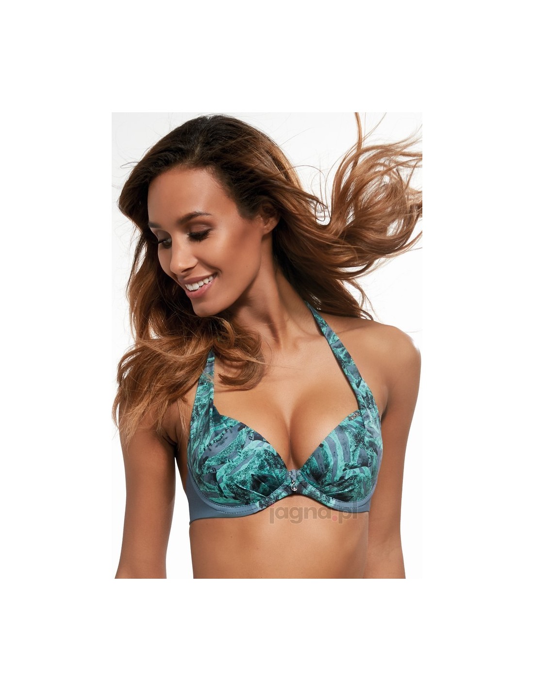 Bra bathing push up Krisline Bali brassiere Color graphite-green