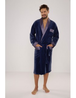 Bonjur bathrobe male long with collar, De Lafense 773