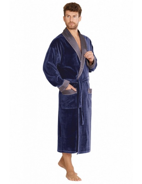 Bonjur bathrobe male long with collar, De Lafense 773