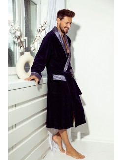 Bonjur bathrobe male long with collar, De Lafense 773 2