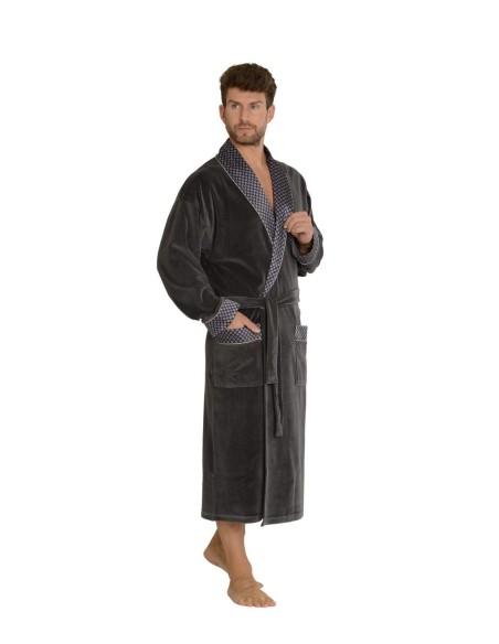 Bonjur bathrobe male long with collar, De Lafense 773