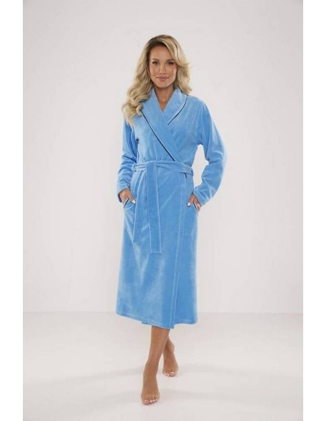 Lydie welur bathrobe ladies' with collar s-2xl,...