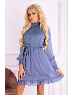 Collya dress women's with long sleeve blue, Merribel f19-d73