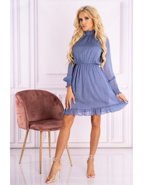 Collya dress women's with long sleeve blue,...