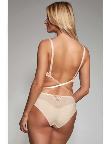 Biustonosz zapinany na brzuchu Krisline Fortuna beżowy ultra multi comfort 