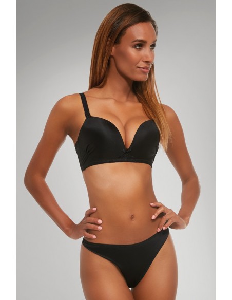 Stanik bez fiszbin Krisline Fortuna brassiere smart czarny comfort 