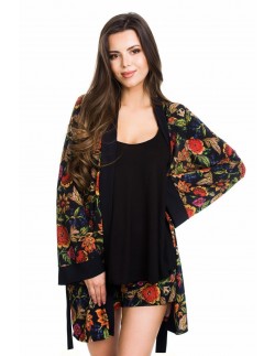 Szlafrok damski cienki Mediolano Flower 11080  2