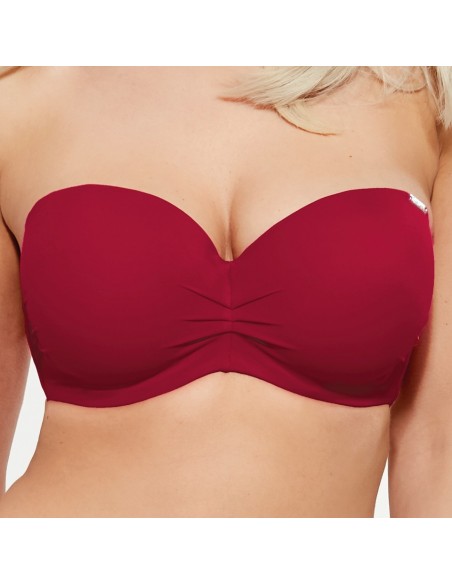 Biustonosz kąpielowy bardotka Krisline Beach mhm bordo 
