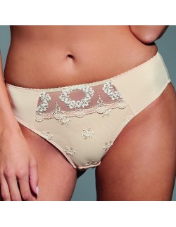 Figi damskie Krisline Fortuna beżowe, z delikatnym haftem 2