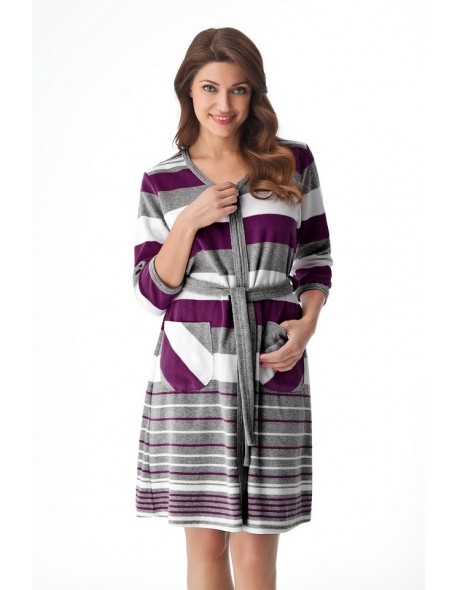 Bathrobe ladies' bawełniany na zipper Dorota...