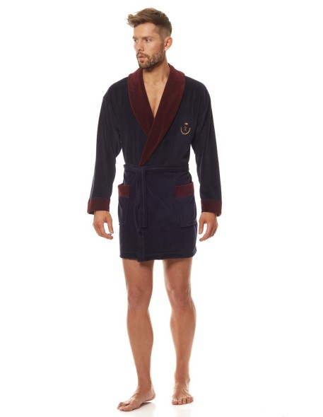 Bathrobe male welurowy short L&L 9101 BJ