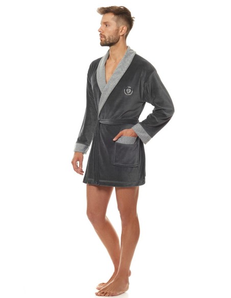 Bathrobe male welurowy short L&L 9101 BJ