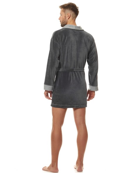 Szlafrok męski welurowy krótki L&L 9101 BJ 