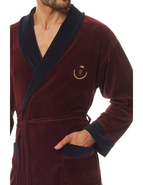 Bathrobe male welurowy short L&L 9101 BJ