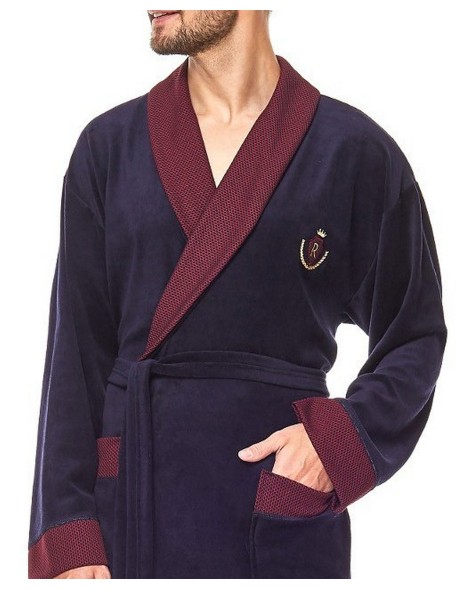 Bathrobe male welurowy short L&L 9101 BJ
