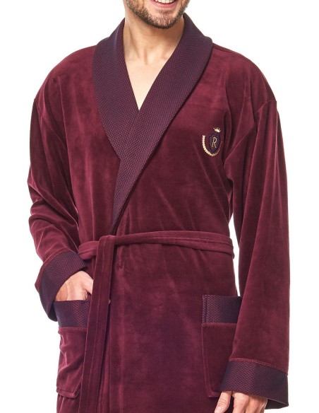 Bathrobe male welurowy short L&L 9101 BJ