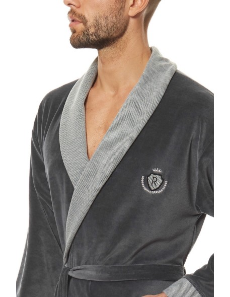 Bathrobe male welurowy short L&L 9101 BJ