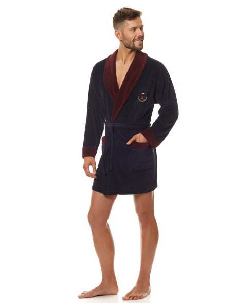 Bathrobe male welurowy short L&L 9101 BJ