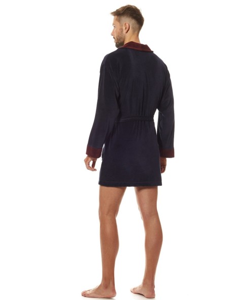 Bathrobe male welurowy short L&L 9101 BJ