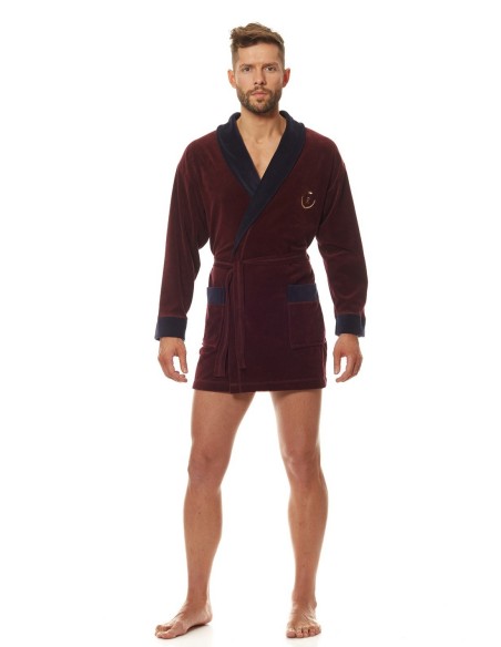 Bathrobe male welurowy short L&L 9101 BJ