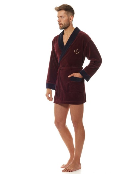 Bathrobe male welurowy short L&L 9101 BJ