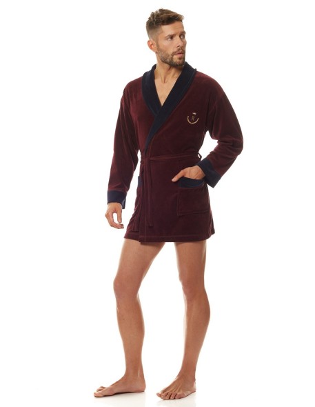 Bathrobe male welurowy short L&L 9101 BJ