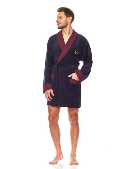 Bathrobe male welurowy short L&L 9101 BJ