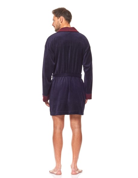Bathrobe male welurowy short L&L 9101 BJ