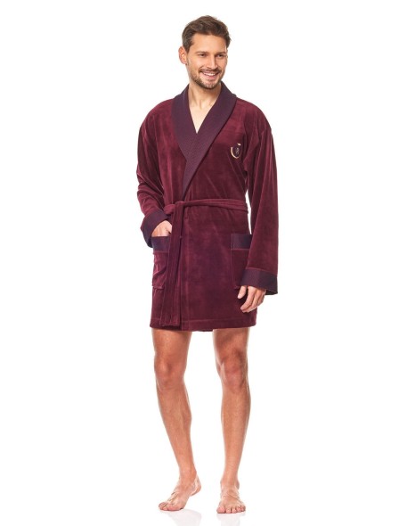 Bathrobe male welurowy short L&L 9101 BJ