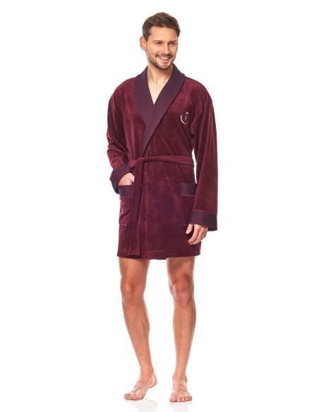Bathrobe male welurowy short L&L 9101 BJ