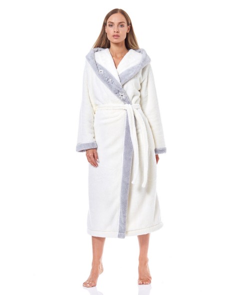 Bathrobe ladies' ciepły long with hood L&L HFT...