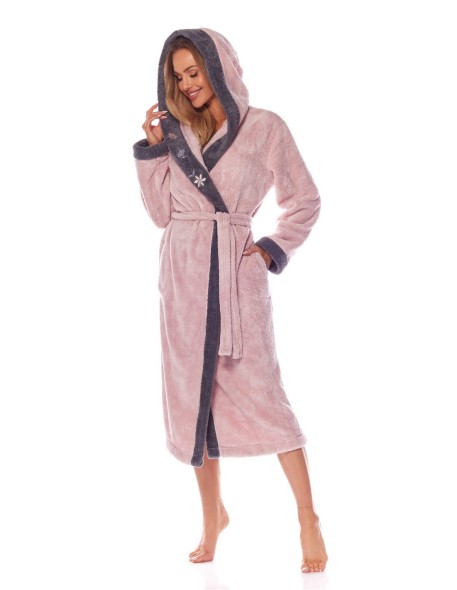 Bathrobe ladies' ciepły long with hood L&L HFT...