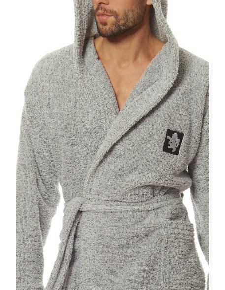 Szlafrok męski ciepły z kapturem L&L Bruce 