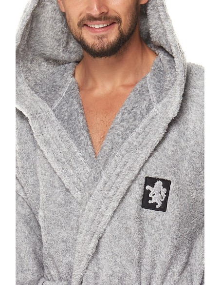 Szlafrok męski ciepły z kapturem L&L Bruce 