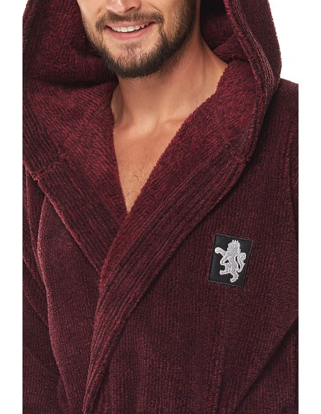 Szlafrok męski ciepły z kapturem L&L Bruce 